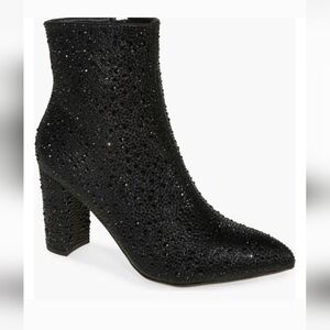 TOP Moda Glitter Black Ankle Booties